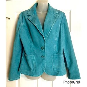 Faded Glory Corduroy Aqua Blue Blazer